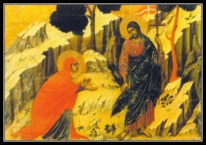 Noli me tangere - Duccio di Buoninsegna z o�tarza Maestra (1308-1311)